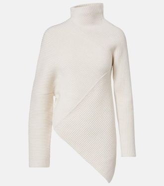 Alaia Asymmetric wool and cashmere sweater
