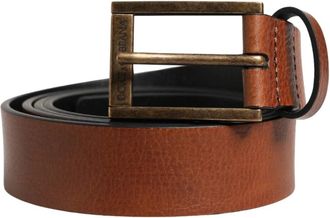 Dolce & Gabbana Classic Metal Buckle Belt - Heren - Riemen - Bruin - ONE Size - Leer - Accessoires