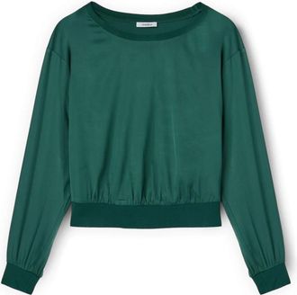 Motivi Crepe de chine blouse - Dames - Blouses - Groen - XS - Polyester - Overhemden