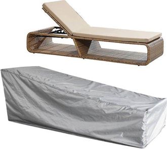 OEM Funda Para Tumbona, Funda Impermeable Para Muebles De Jard&iacute;n, Protecci&oacute;n Oxford Resistente A Los Rayos Uv, Gris, 208 &times; 76 &times; 41/79 Cm, 1 Pieza