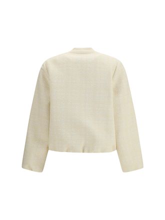 Gucci Tonal Check Tweed Blazer - Beige