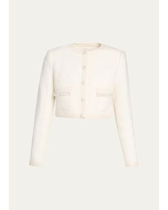 LoveShackFancy Alphie Boucl&eacute; Tweed Jacket