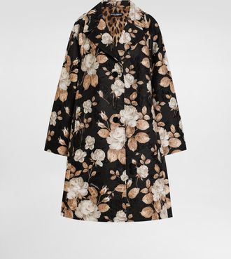 Dolce & Gabbana Vintage Rose-print Single-breasted Coat - Woman Coats And Jackets Print 40