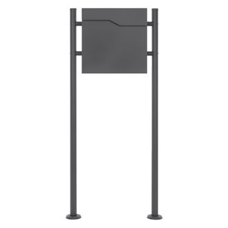 ML Design Ecd Germany Buz&oacute;n De Correo Con Soporte Para Cartas Con Compartimento Para Peri&oacute;dico 37 X 37 X 11 Cm Acero Inoxidable Antracita Con 2 Llaves Solapa De