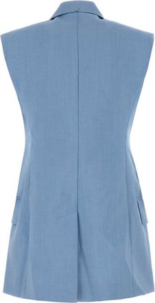 Sportmax Womens Light Blue Wool Blend Ilex Vest Cielo Giacche E Gilet Jacket