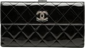 Chanel Pre-owned Patent Leather Wallet - Dames - Vintage Accessoires - Zwart - ONE Size - Leer - Vintage
