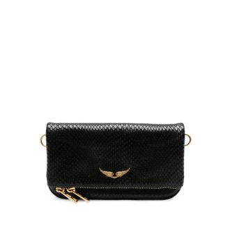 Zadig&Voltaire Rock Snake-effect Clutch Bag