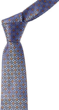 Canali Blue Floral Squares Silk Tie