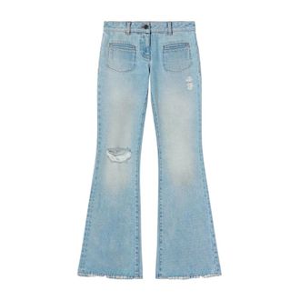 Palm Angels Lichtblauwe Bootcut Jeans - Dames - Flared Jeans - Blauw - W28 - Katoen - Jeans