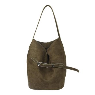 Generic Women Faux Suede Bucket Bag Stylish Casual Underarm Bag for Work and Travel Large Capacity Handbags