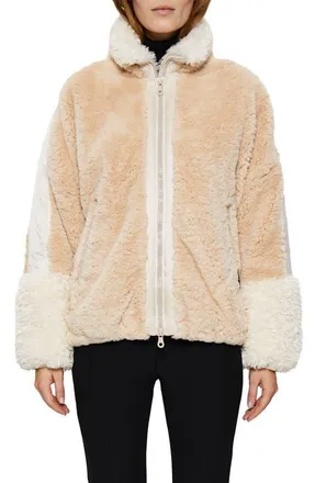 OOF Wear Oversize Faux Fur Jacket in Sabbia at Nordstrom, Size 6 Us