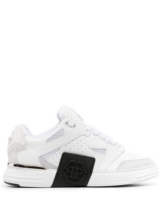 Philipp Plein Phantom Street leather sneakers - unisex - Calf Leather/Fabric/Fabric/Calf Leather/Rubber - 43 - White