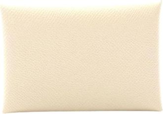 Herm&egrave;s Pre-owned Wallets, female, White, Size: ONE SIZE Pre-owned Calvi Duo Coin Case Wallet