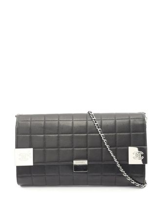 Chanel Borsa a tracolla Chocolate Bar CC in pelle di agnello 2000-2002 - Nero