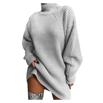 Generic Womens Clothes Sale Clearance Winter Sweatshirt Women Womens New Fall/Winter Womens Sweater Mid Length Dress With Shoulder Sleeves And Half Returns Pa