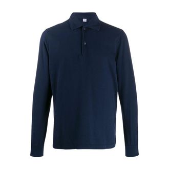 Aspesi Luigi Long Sleeve Polo - Heren - Tops - Blauw - Maat: S Wol
