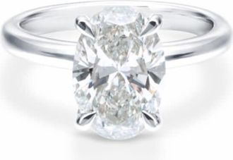 Grown Brilliance 3 Carat Oval Lab Grown Solitaire Diamond Engagement Ring in 14K White Gold, H Color, VS Clarity, Gift Box Included