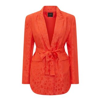 Pinko Floral Jacquard Kimono Blazer - female - PINKO - Blazers - Orange - M - Jackets