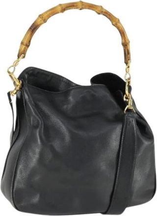 Gucci Pre-owned Handbags, female, Black, Size: ONE SIZE Pre-owned Leather Handbag