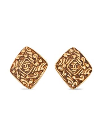 Chanel gold plate earrings