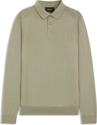 BOSS Polo sweater in wool, silk and cashmere