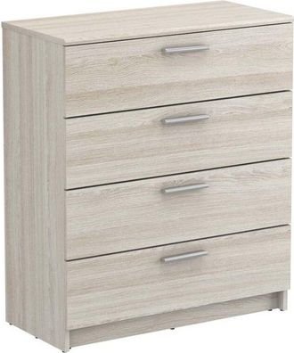 M&S Collection Comoda 4 cajones habitacion Dormitorio Estilo Moderno almacenaje Color Roble Shannon 81x80x38 cm