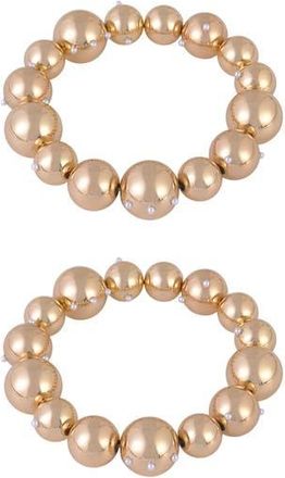 Shelli Segal Set of 2 Crystal Bead Stretch Bracelets in Gold at Nordstrom Rack