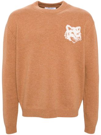 Maison Kitsuné Fox head intarsia jumper - Neutrals