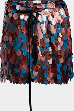 Dries Van Noten Gabrina Sequined Mini Wrap Skirt