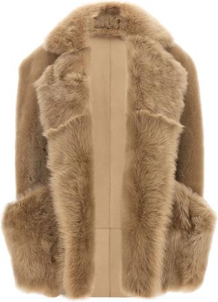 BLANCHA Toscana Shearling Vest - Dames - Bodywarmers - Beige - XS - Leer - Jassen