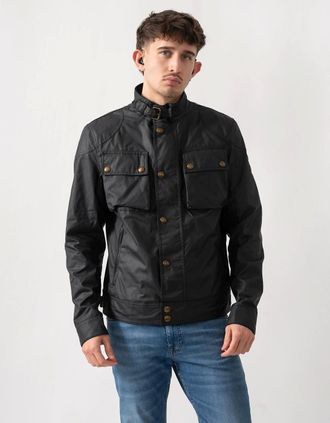 Belstaff Mens Belstaff Racemaster Mens Waxed Cotton Compact Field Jacket - Dark Navy - Size: UK38 eu48 us38