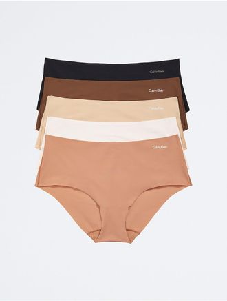 Calvin Klein Womens Invisibles 5-Pack Hipster - Multi - XS