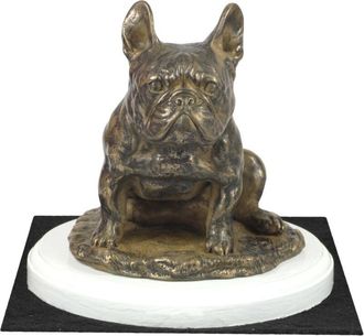 OEM Bulldog Franc&eacute;s Ii - Estatuilla De Perro, Figura Sobre Base Blanca, Trofeo Para Exposici&oacute;n Canina De Art-dog