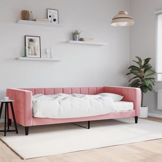 vidaXL Vidaxl - Sof&aacute; Cama Con Colch&oacute;n Terciopelo Rosa 100x200 Cm