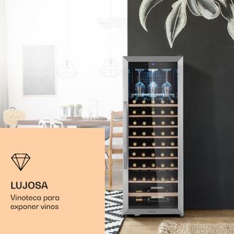 Klarstein Klarstein Vinamour 46 Uno Nevera Para Vinos, 1 Zona, 155 L/46 Botellas, 4-18 &deg;c, Acero Inoxidable