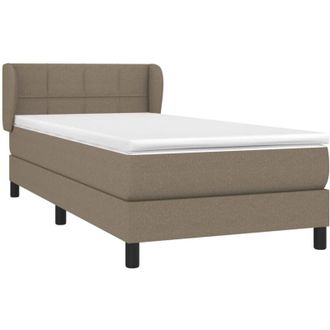 vidaXL Cama Box Spring Con Colch&oacute;n Tela Gris Taupe 90x190 Cm Vidaxl
