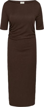 Kaffe Curve Maxi Jurk - Dames - Casual kleedjes - Bruin - XL - Kleedjes