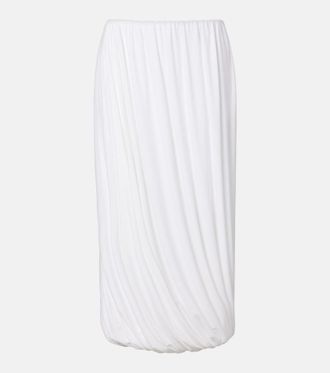 Norma Kamali Twist jersey midi skirt