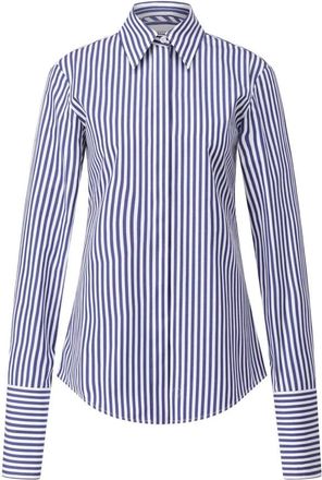 Sportmax Overhemden, Dames, Blauw, M, Katoen, Gestreept overhemd Conio