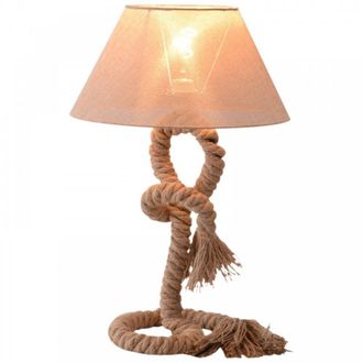 HOMCOM Table Lamp W/ Twisted Rope - E27 Base-Beige | TJ Hughes Beige