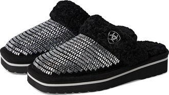 Ariat Jackie Square Toe Exotic Platform Womens Slippers Dazzle Black : 10 B - Medium, Suede