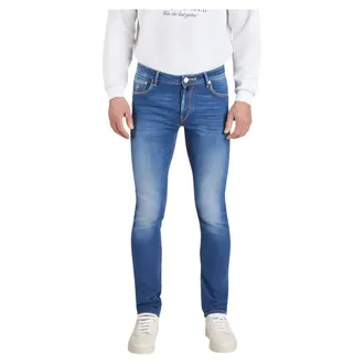 Hand Picked Skinny Jeans, male, Blue, Size: W38 Button-Fly Denim Pants