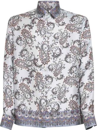 Etro Zijden overhemd met Paisley-print - Heren - Casual Overhemden - Veelkleurig - XS - Overhemden