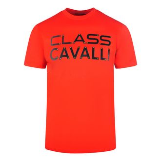Cavalli geschroefd logo rood T-shirt