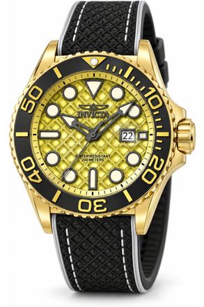 Invicta Grand Diver 51088 Herenhorloge - Quartz Uurwerk - Roestvrij Staal met Gouden Wijzerplaat - 48 mm