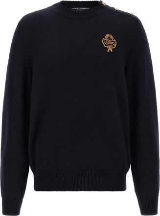 Dolce & Gabbana Blue Virgin Wool Mens Cardigan