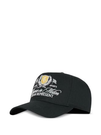 Represent embroidered snapback cap - men - Cotton - One Size - Black