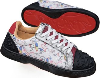 Generic Rivet Mens Trend Casual Versatile Sports Shoes, White and Black, 9.5-11.5