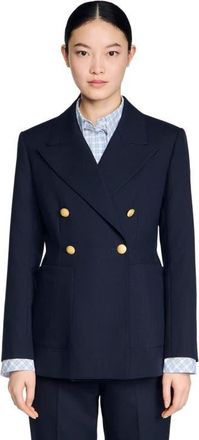 Sandro Slim-fit wool suit jacket in Navy Blue at Nordstrom, Size 40 Eu