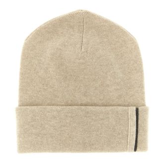 Brunello Cucinelli Monili-Trim Kasjmier Muts - Dames - Hoeden - Beige - M - Kasjmier - Accessoires